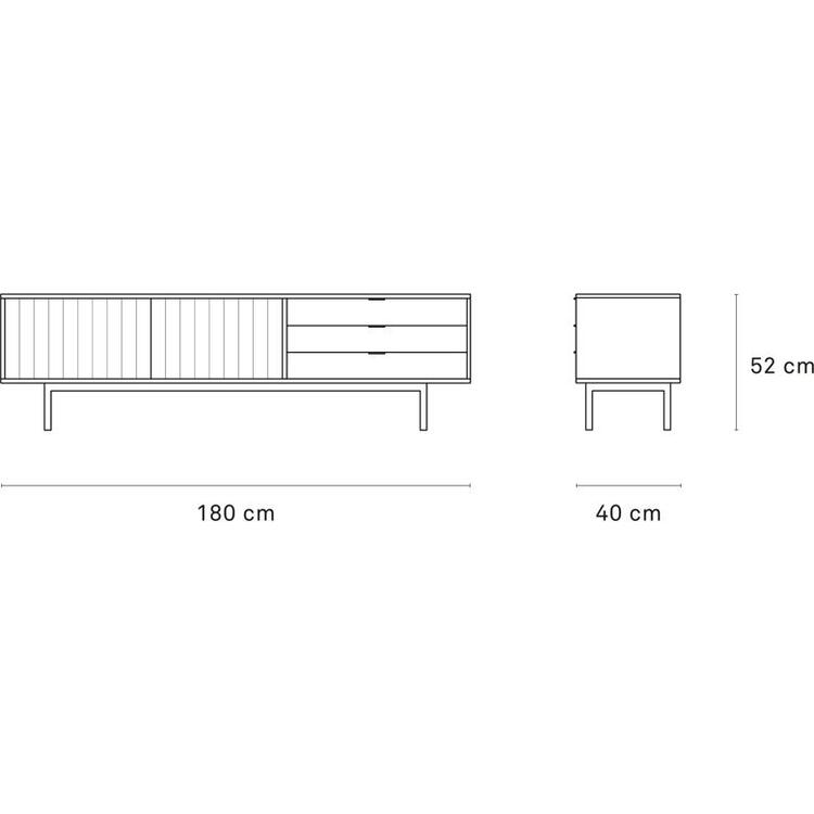 Sierra Two Door Three Drawer TV Unit - Matt Black and Light Oak Finish ...