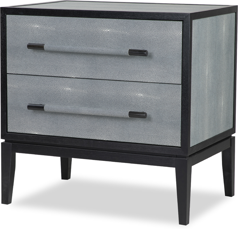 Grey Faux Leather Bedside Table, Black Leather Bedside Table