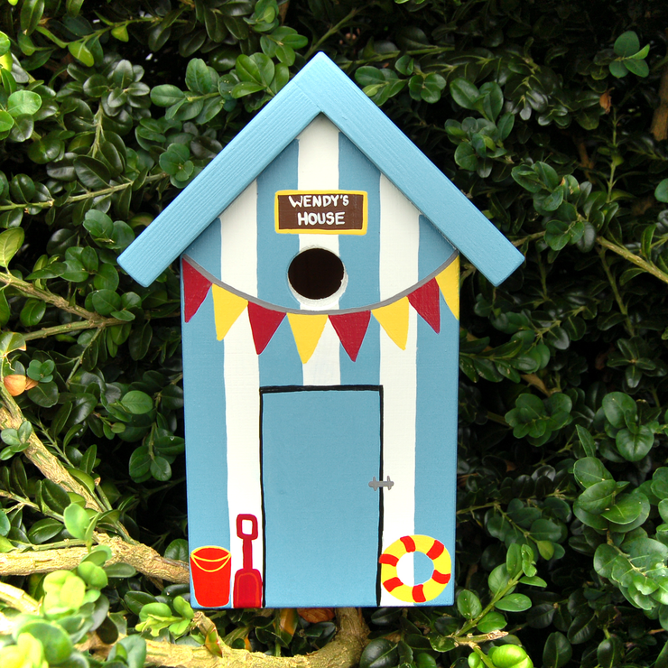 Handmade Beach Hut Bird Box | Birdhouses