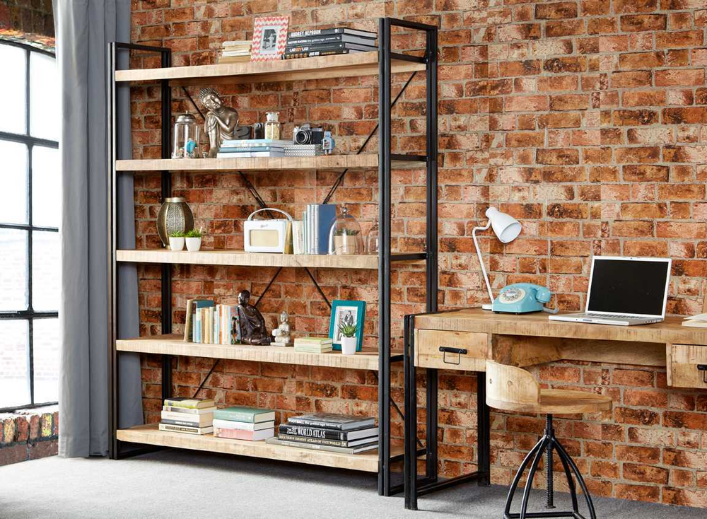 Upcycled Industrial Mintis Extra Large, Extra Wide Bookcase Shelves