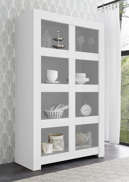 Bergamo Collection Open Bookcase Matt White Bookcases And Shelves