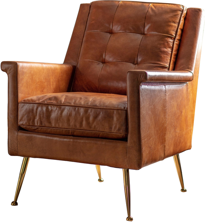 Manero Top Grain Oned Leather, Tan Leather Armchair Ireland