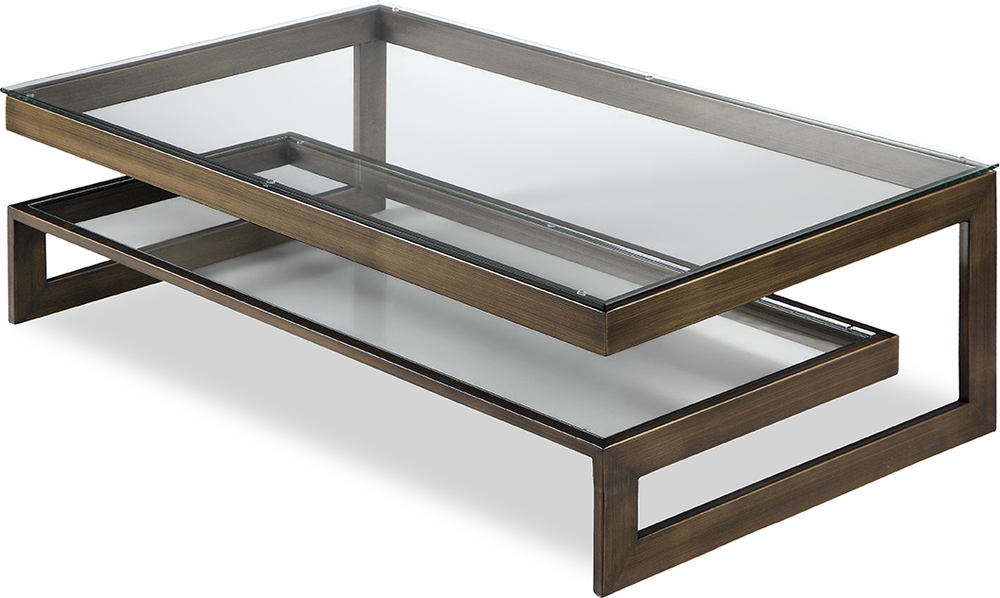 Glass and deals bronze coffee table