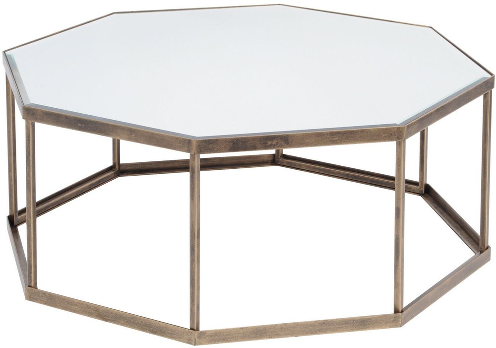 Octagon glass deals top coffee table