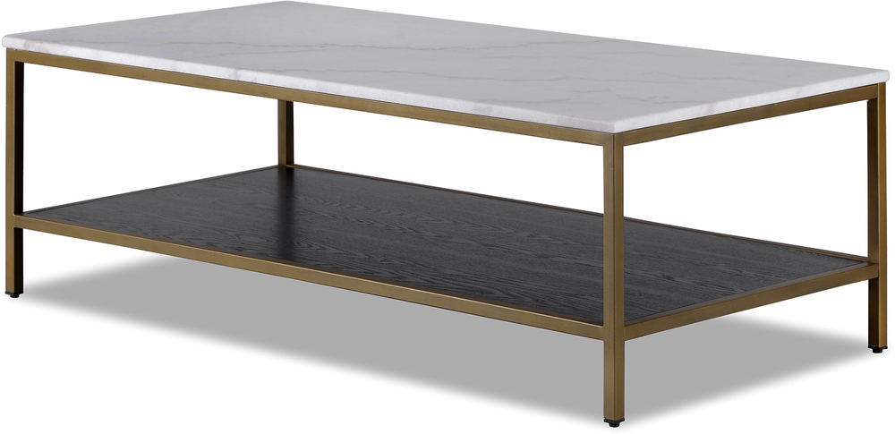 Max Rectangular Coffee Table 120cm X, Brass Marble Side Table