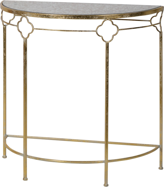 Iron Frame Glass Topped Semi Circle Console Table Tables Iron Frame Glass Topped Semi Circle Console Table
