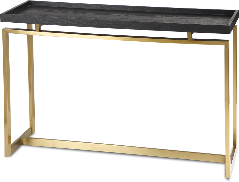 Malcom Console Table Dark Wood Top, Dark Wood And Mirrored Console Table