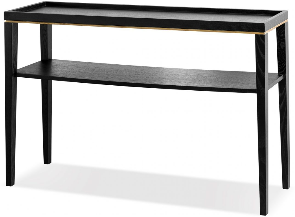 Otium Console Table Dark Wenge Wood, Black Sofa Tables