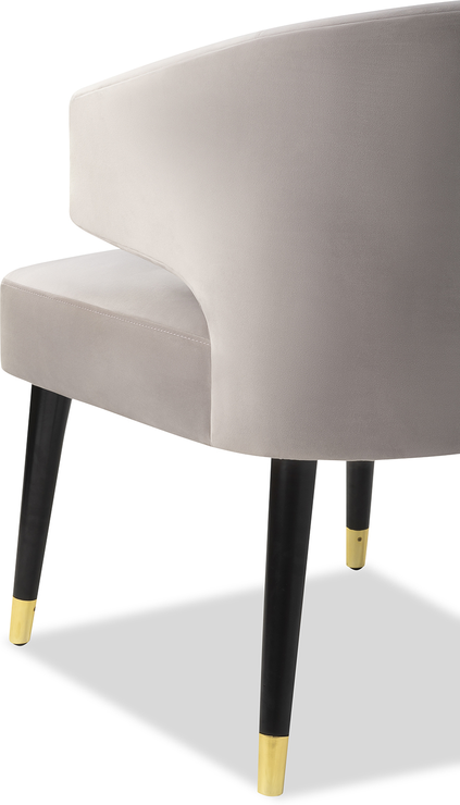 Mia Velvet Deco Dining Chair Limestone Velvet 