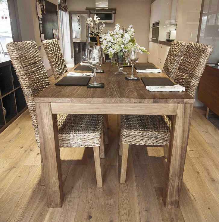 Monjong 200cm Reclaimed Wood Dining, Weathered Wood Dining Table