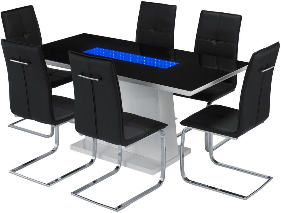 Curix Led Dining Table And Opus, Led Dining Room Set