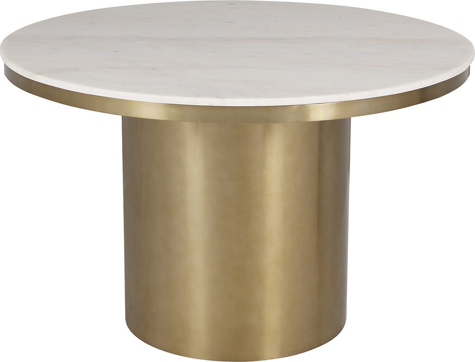 Camden Round Dining Table White Marble, Brass Circle Dining Table