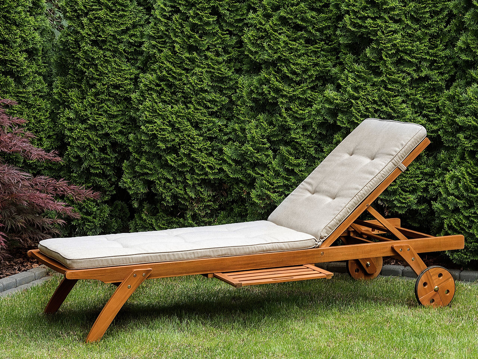 Cesana Reclining Acacia Wood Sun Lounger with Wheels | Loungers