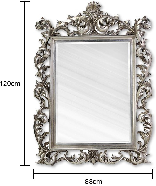 Large Silver Rococo Mirror French Aged  Mirrors