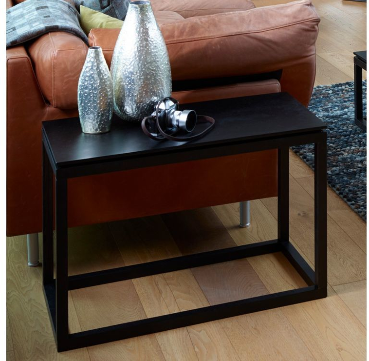 Cordoba Modern Large Side Table Black, Oak Living Room Side Tables