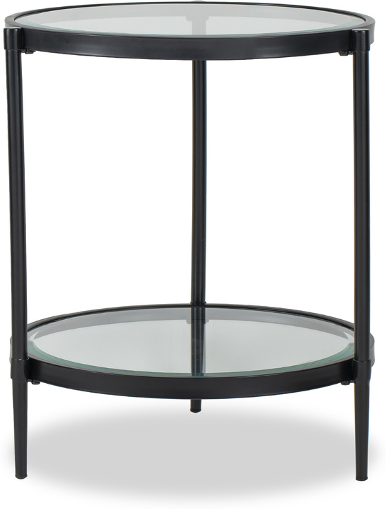 Adlon Round Glass Side Table In Dark, Round Nesting Tables Glass