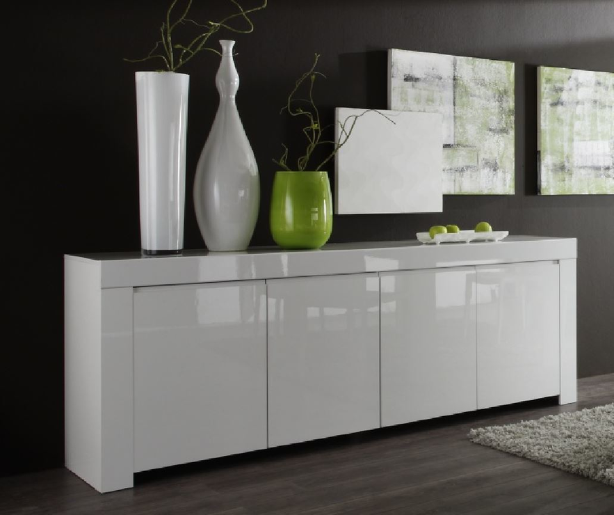 Rimini Collection Four Door Sideboard - White Gloss | Sideboards