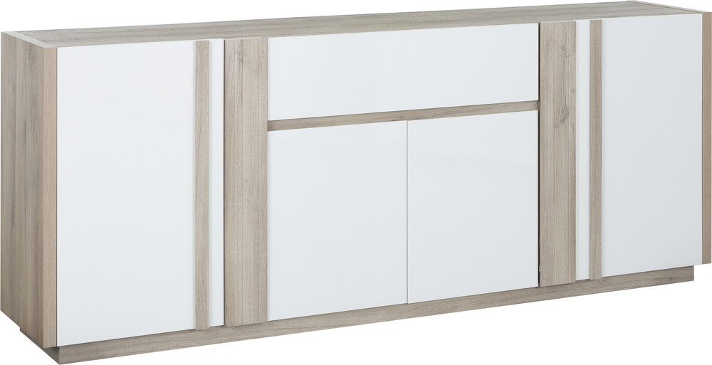Aston Four Door One Drawer Sideboard White And Light Oak Or