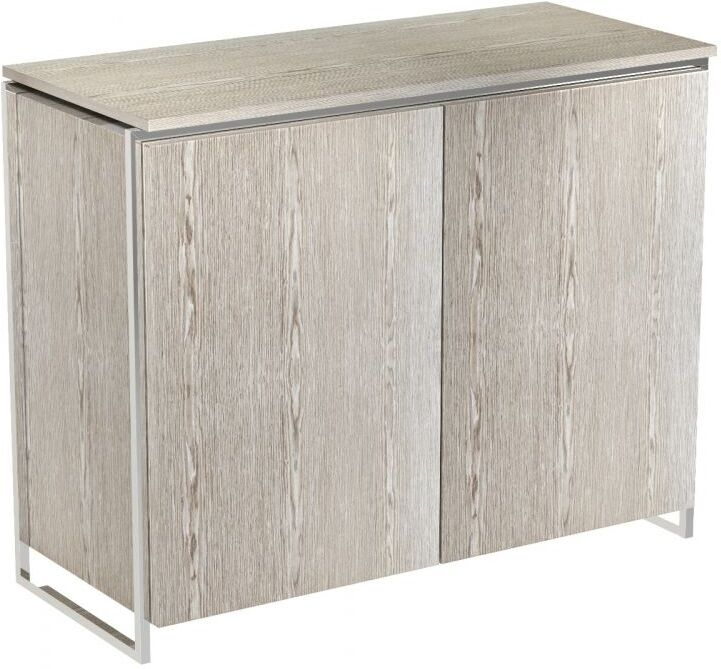 Federico 2 Door Sideboard - Black Or Grey Wood With Metal Accent 