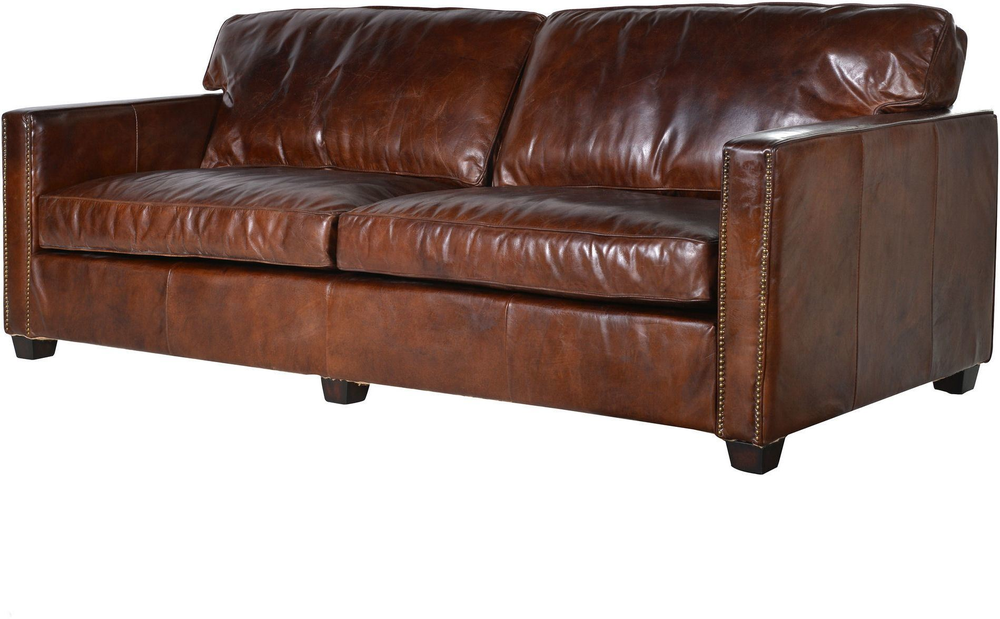 Vintage Leather Manhattan Three Seater, Distressed Leather Sofa Uk
