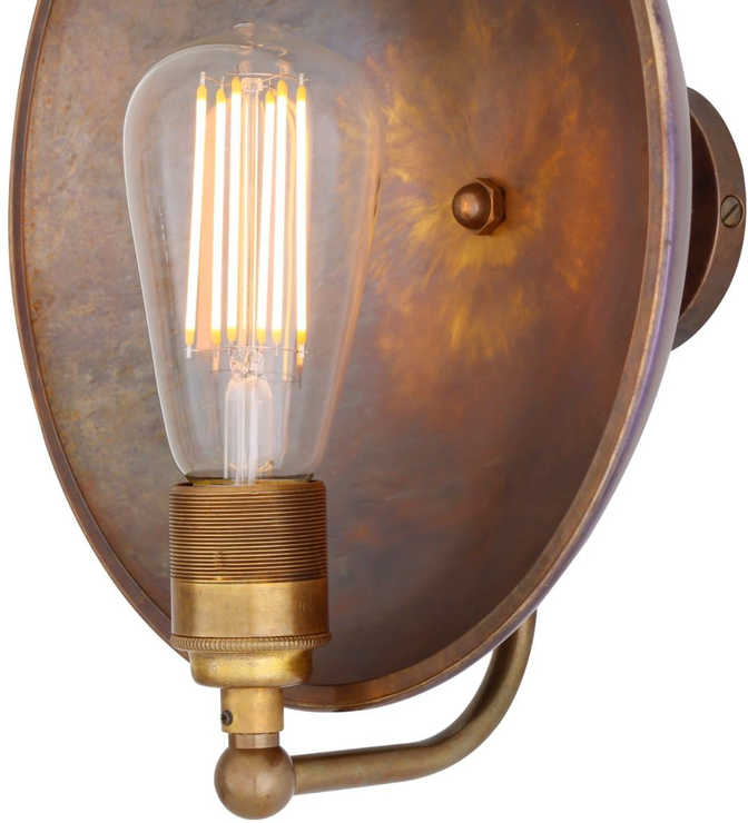 Chulainn Industrial Brass Dish Wall Light 9.8