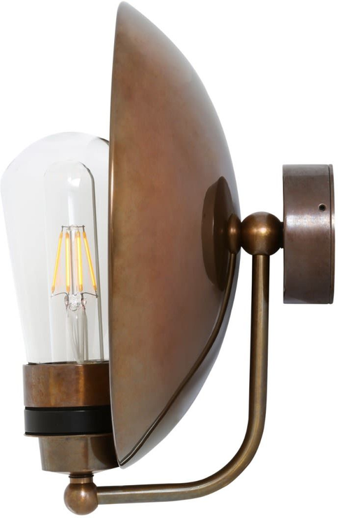 Antique Brass With White Glass Cone Outdoor Wall Lamp - A (LED