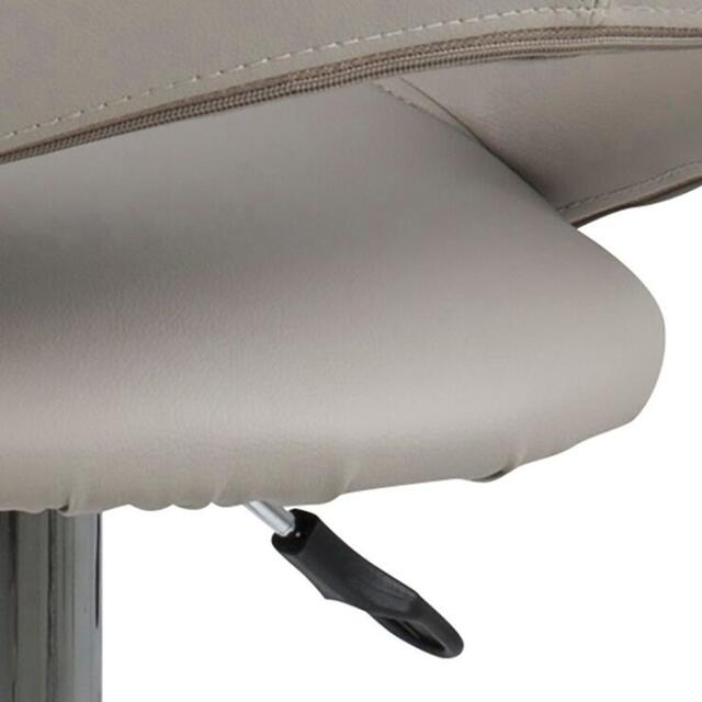 Plump swivel barstool leather adjustable grey or taupe image 10