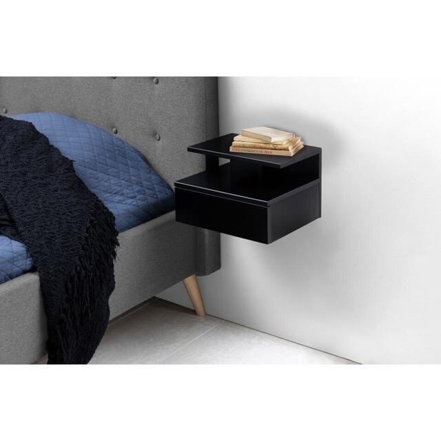 Ashlen Wall-Mounted Bedside Table in White, Black or Grey image 9