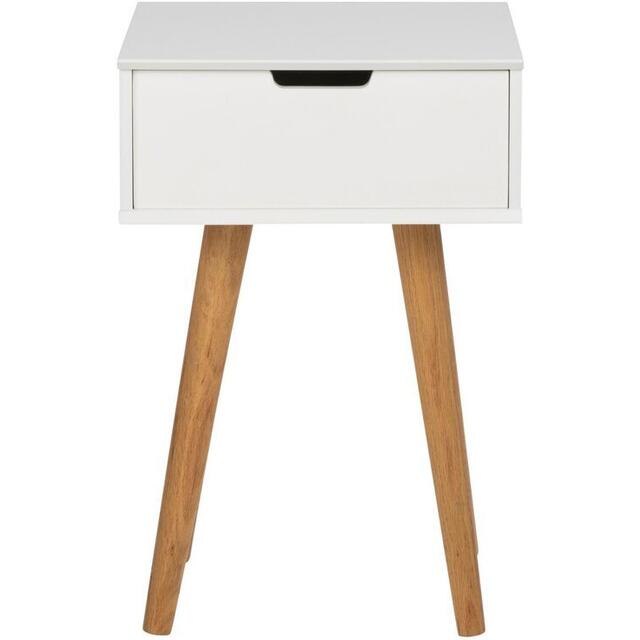 Mitra Bedside Table White Lacquer and Oak image 2