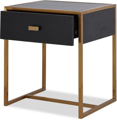 Holman Bedside Table - Black Ash & Brass or Polished Steel  image 3