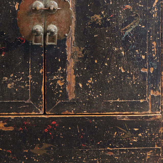 Antique Side Cabinet in Black Lacquer image 3