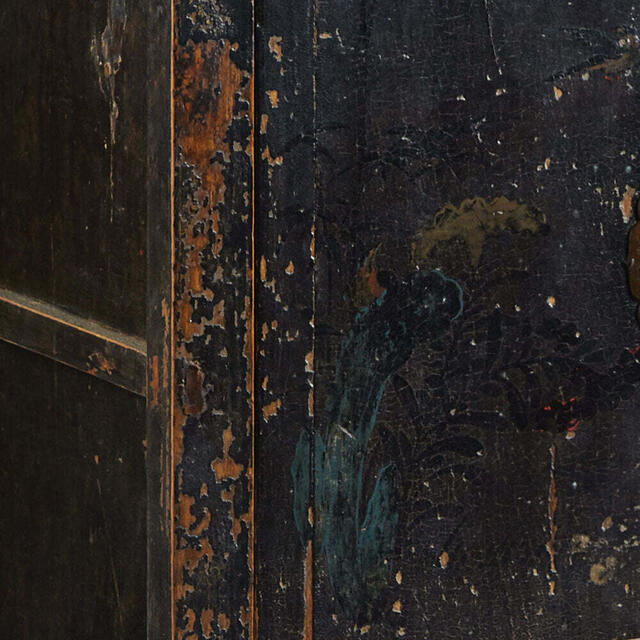 Antique Side Cabinet in Black Lacquer image 4