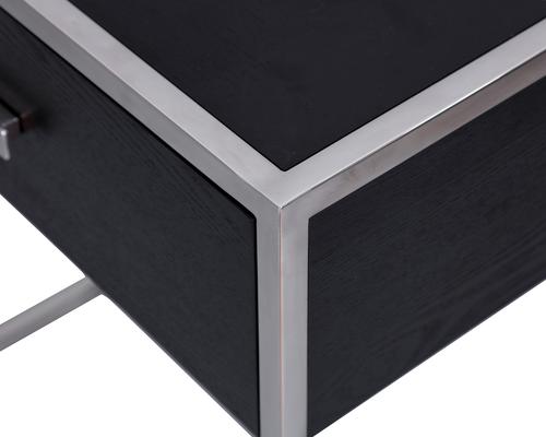 Holman Bedside Table - Black Ash & Brass or Polished Steel  image 8