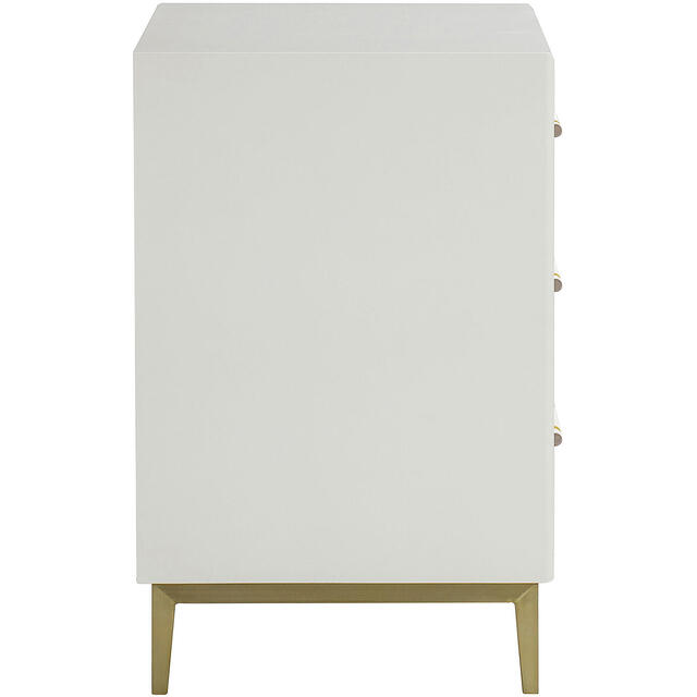 Alice Large Bedside table in Ivory Shagreen with 3 Drawers image 5