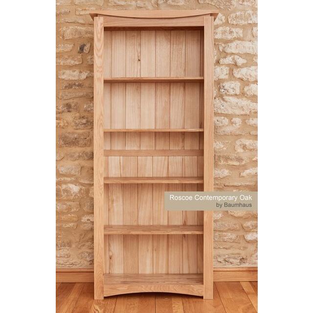 Roscoe Contemporary Oak Large Bookcase 5 Shelves image 3