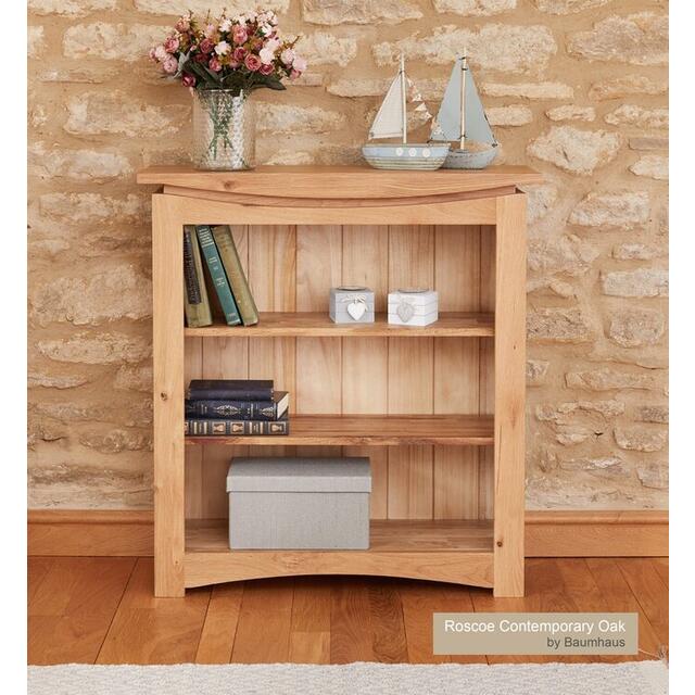 Roscoe Contemporary Oak Small Bookcase 2 Shelves