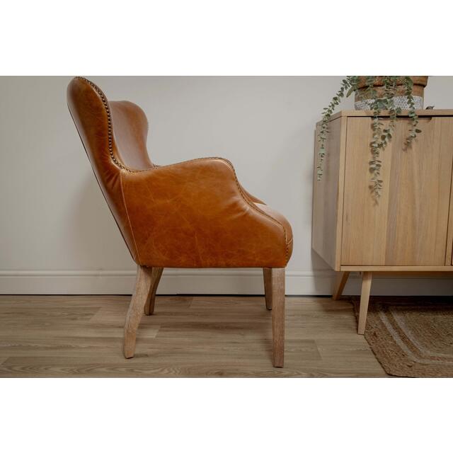 Havana Brown Leather Chair image 2