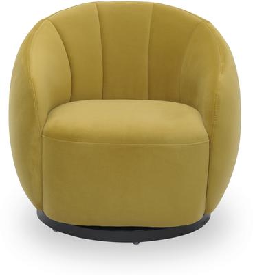 Bulpa Art Deco Occasional Tub Swivel Chair - Mustard, Ivory or Grey image 2
