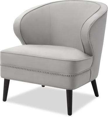 Lindsay Art Deco Occasional Chair - Grey & Natural Velvet image 6