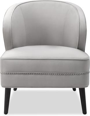 Lindsay Art Deco Occasional Chair - Grey & Natural Velvet image 7