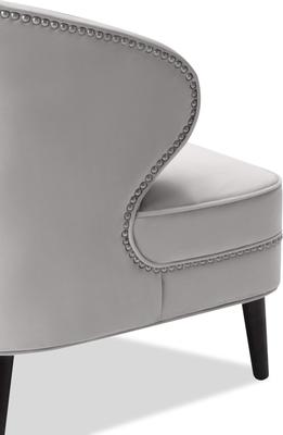 Lindsay Art Deco Occasional Chair - Grey & Natural Velvet image 8