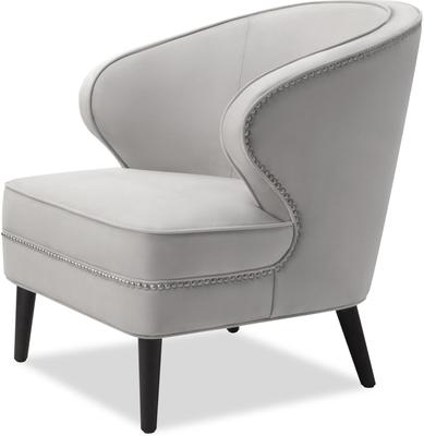 Lindsay Art Deco Occasional Chair - Grey & Natural Velvet image 9