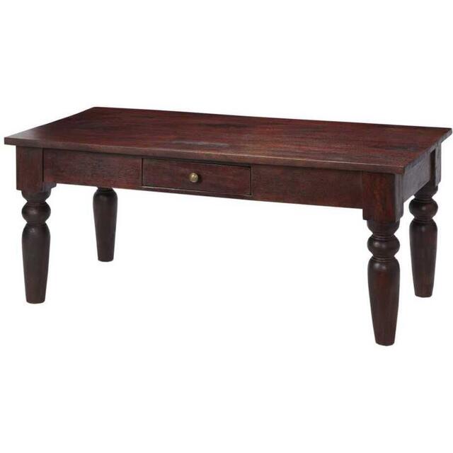 Dark wood rectangle coffee table discount
