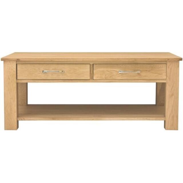 Mobel Oak Modern Coffee Table with 4 Drawers image 4