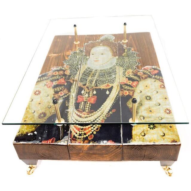 Queen Elizabeth Coffee Table with Glass Top