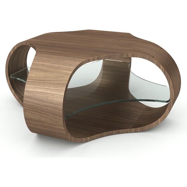 Tom Schneider Quad Curved Wood Cornerless Coffee Table Handmade