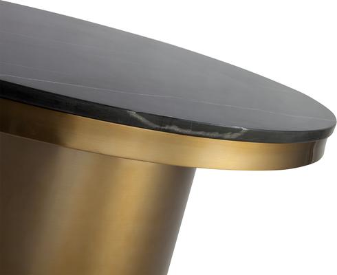 Camden Round Coffee Table - Black/White Marble & Brushed Brass image 4