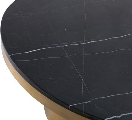 Camden Round Coffee Table - Black/White Marble & Brushed Brass image 5