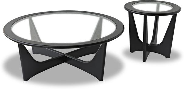 Sculpto '70s Round Coffee Table Black Wenge and Glass image 3