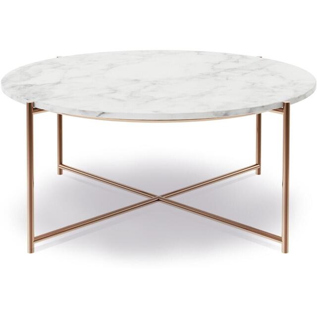 Adriana Scandi Small Round Coffee Table Glass or Marble Top